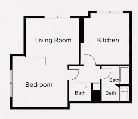 Simple line floor plan with limited detail